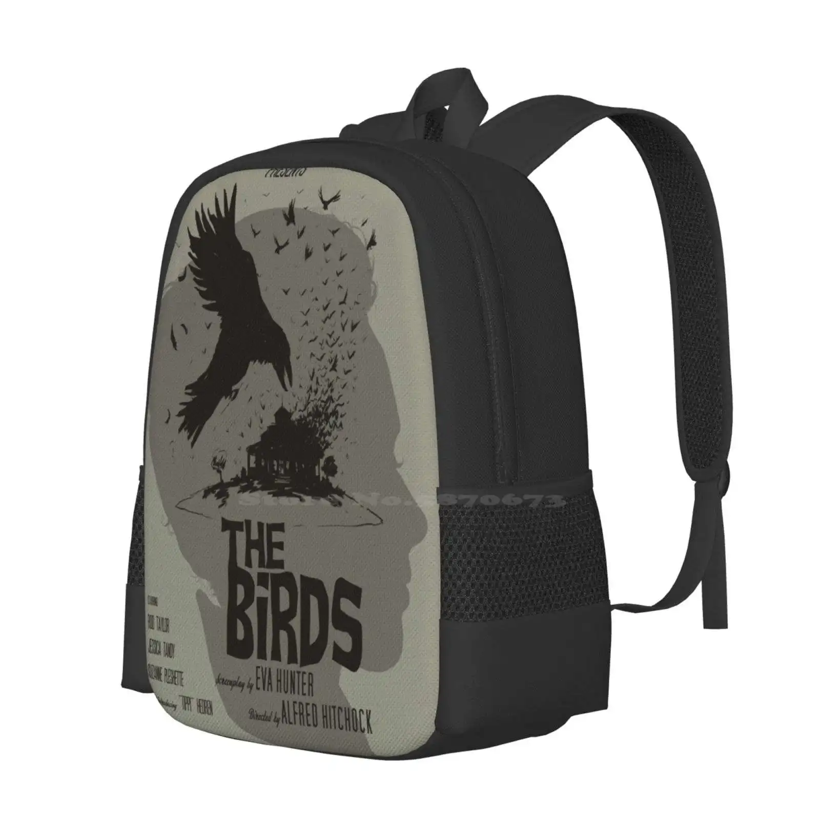 The Birds-กระเป๋าเป้สะพายหลังโปสเตอร์ทางเลือกสำหรับนักเรียนโรงเรียนกระเป๋าเดินทางแล็ปท็อปนก alfred hitchcock ภาพยนตร์ทางเลือก