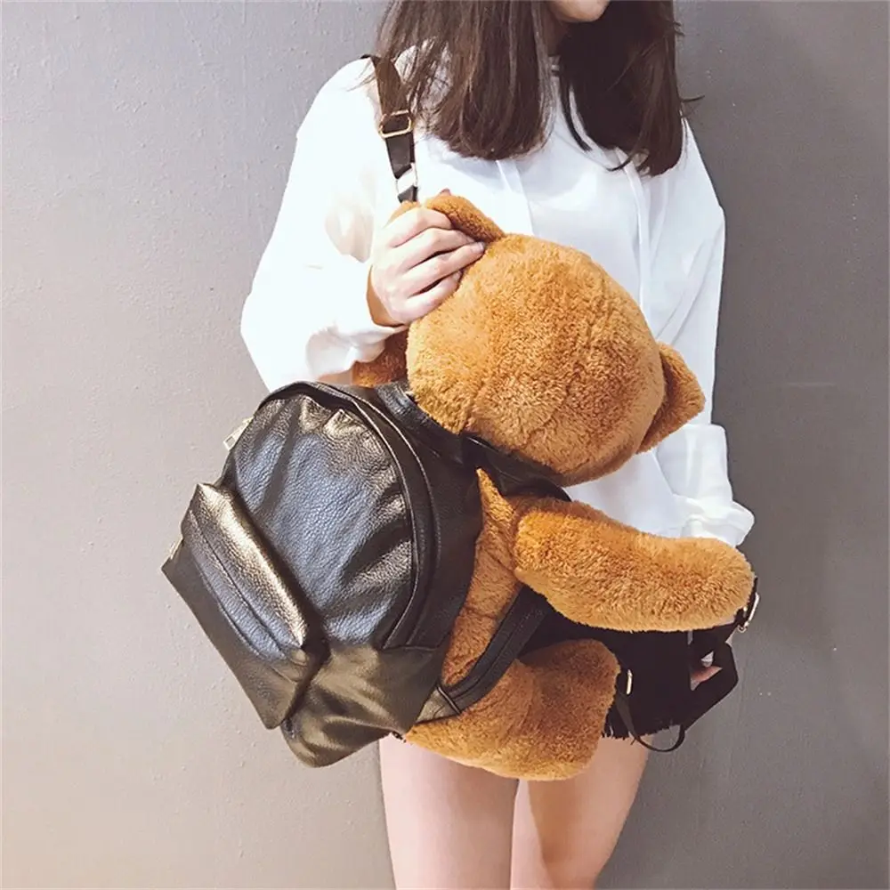 Sac à Dos en Cuir PU pour Femme et Fille, Animal en Peluche, Grande Capacité, 30/45cm