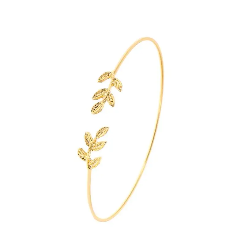 Fashion Leaf Bracelets For Women Elegant Punk Personality Open Bangle Cuff Korean Exquisite Simple Bracelet Jewelry Gift