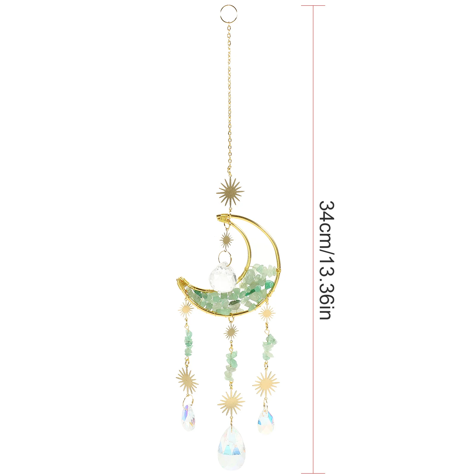 القمر الرملي شنقا زخرفة الزجاج قلادة الديكور لنافذة المنزل غرفة نوم حديقة شنقا هدية لنافذة #4