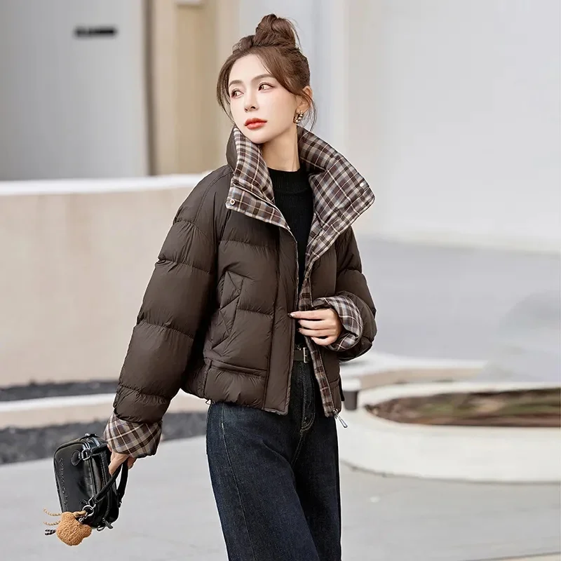 Giacca corta imbottita in cotone Inverno 2025 Nuovo piumino coreano Donna Parka Moda Outwear Donna Temperamento Cappotto Top Donna