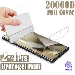 2-4Piece Silicone Hydrogel Film For Samsung Galaxy S24 Ultra Screen Protectors For Samsung S23 S22 S21 S20 Note 20 Ultra 10 Plus