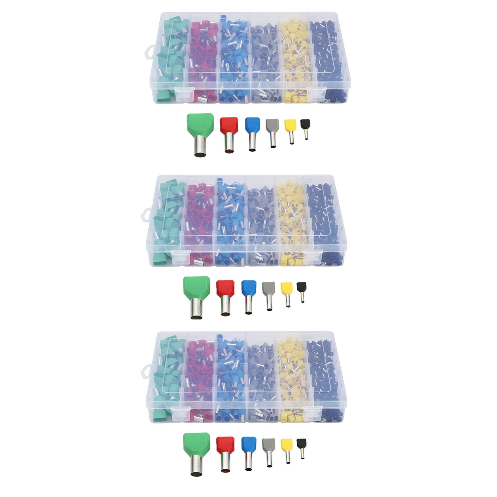 

AB47-2340Pcs Dual Bootlace Ferrule Teminator Kit Electrical Crimp Dual Entry Cord End Wire Terminal Connector