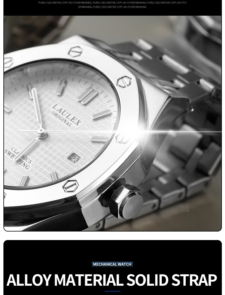LAULEX Authentic Luxury Top Brand Series Fashion Business Sports Fully Automatic Quartz Movement with Quartz Watch