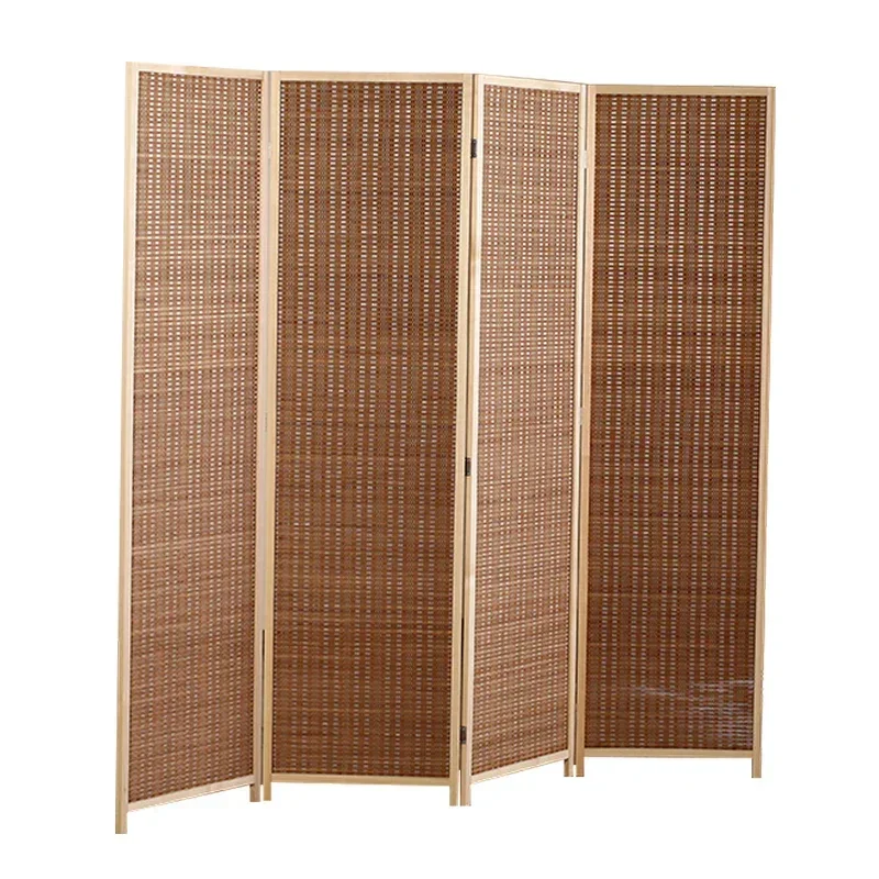 Bamboo court standing screen, modern minimalist tea house, hotel private rooms, private rooms, movable folding and sliding bambo