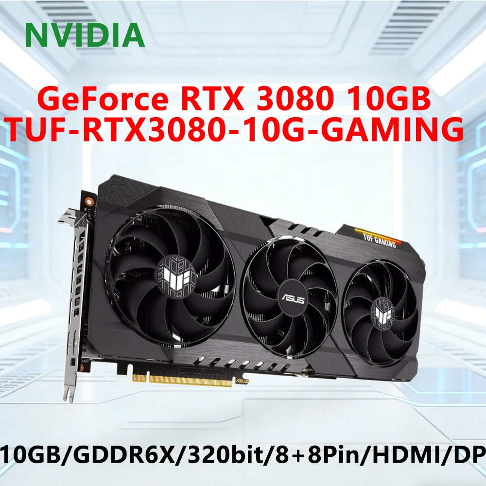 

Видеокарта ASUS RTX 3080 10GB NVIDIA TUF RTX3080 10G GAMING GDDR6X 320bit GPU PCI-E 4.0 8+8pin HDMI DP с блоком питания 850W