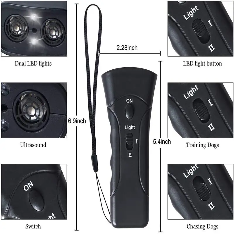 1pc Dog Repeller LED Ultrasonic From Dogs Anti Barking Device Laser Dog Repeller Training Device