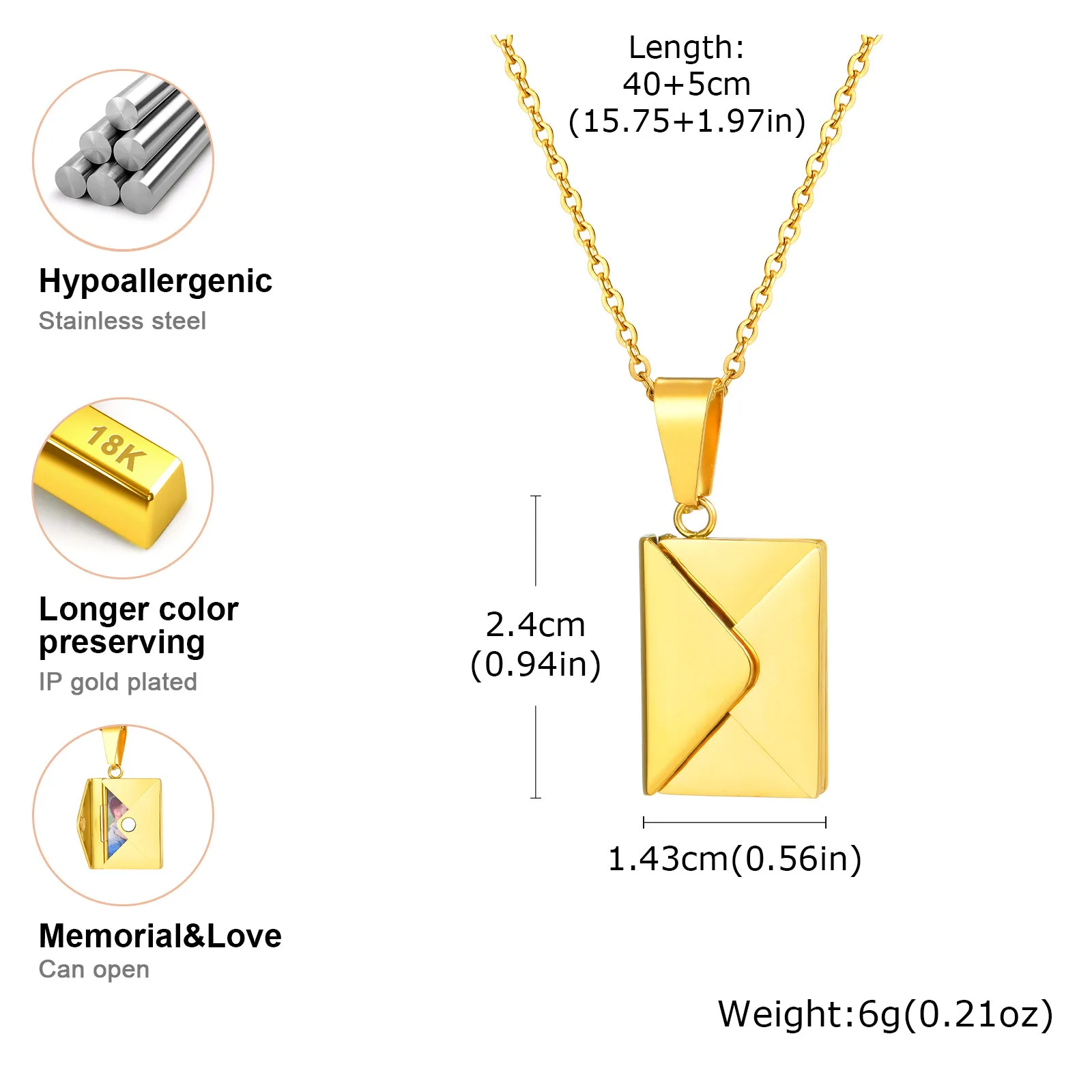 Collier médaillon Photo personnalisé, enveloppe, pendentif en forme de lettre d'amour pour femmes, pendentif Photo personnalisé, cadeaux 6
