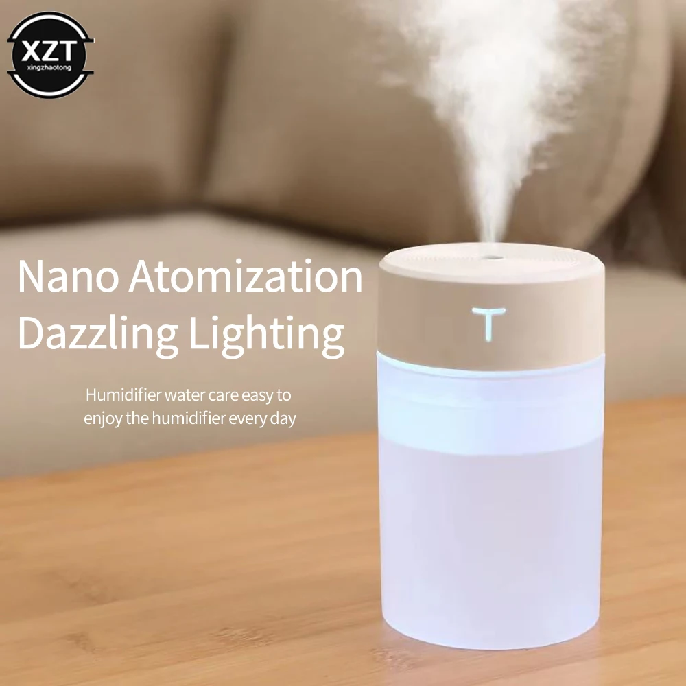 360ml USB Air Humidifier Large Capacity Portable Air Diffuser Purifier Atomizer for Aroma with Night Light for Home Office Car