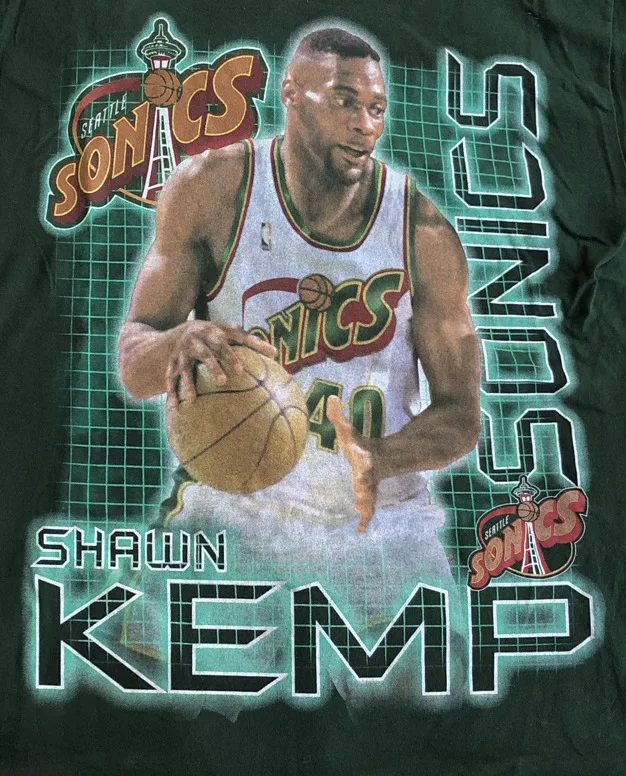 Shawn Kemp T-shirt Black Short Sleeve All Size S to 5XL JJ4168