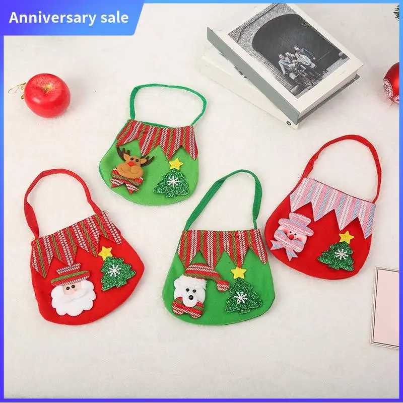 

Christmas Kid Gifts Bags Xmas Treat Bag Christmas Candy Gift Bag Cartoon Storage Bags Christmas Candy Bag Easy Install