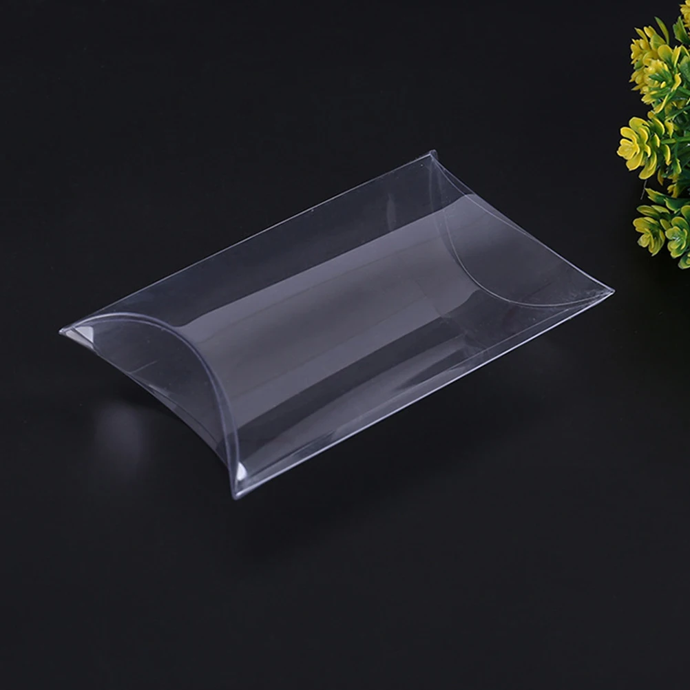 

20pcs Candy Boxes Transparent Pillow Shape Plastic Storage Wedding Favors Bridal Chocolate Treat Packaging Gifts