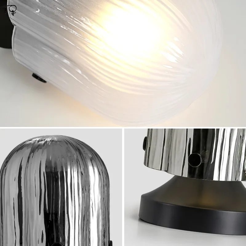 الإيطالية الحد الأدنى جو رومانسي الفطر مصباح طاولة زجاجي LED E27 باوهاوس الفن ديكور مكتب ضوء السرير غرفة نوم مقهى