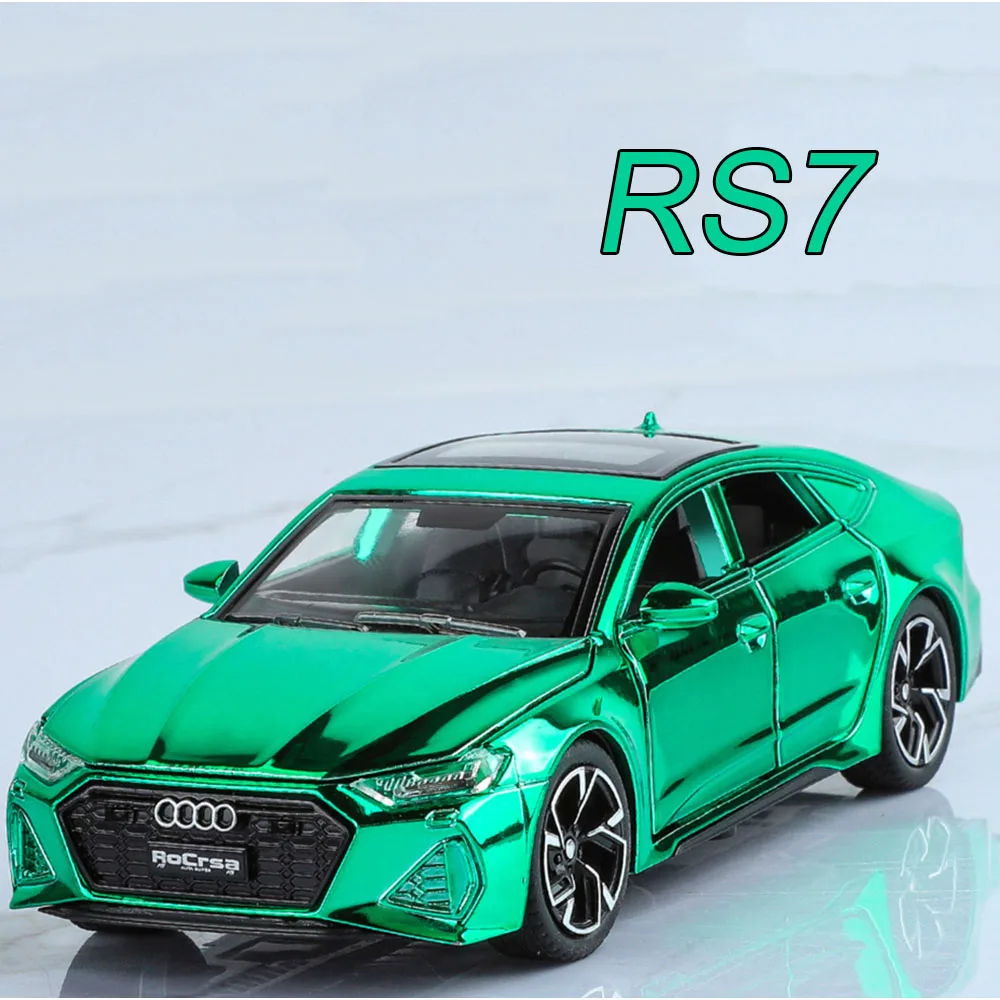 1:32 Scale AUDI RS7 Alloy Toy Cars Diecast Models Light Sound 6 Doors Opened Sports Car Pull Back Vehicles for Children\'s Toys