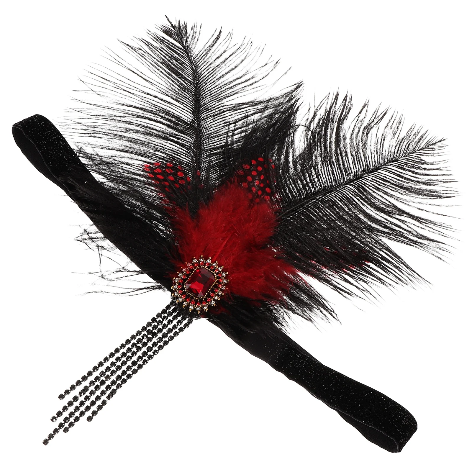 

Headband Women Vintage Plume Forehead Headdress Lightweight Cosplay Hair Accessory Elegant 1920S Style Party Wear