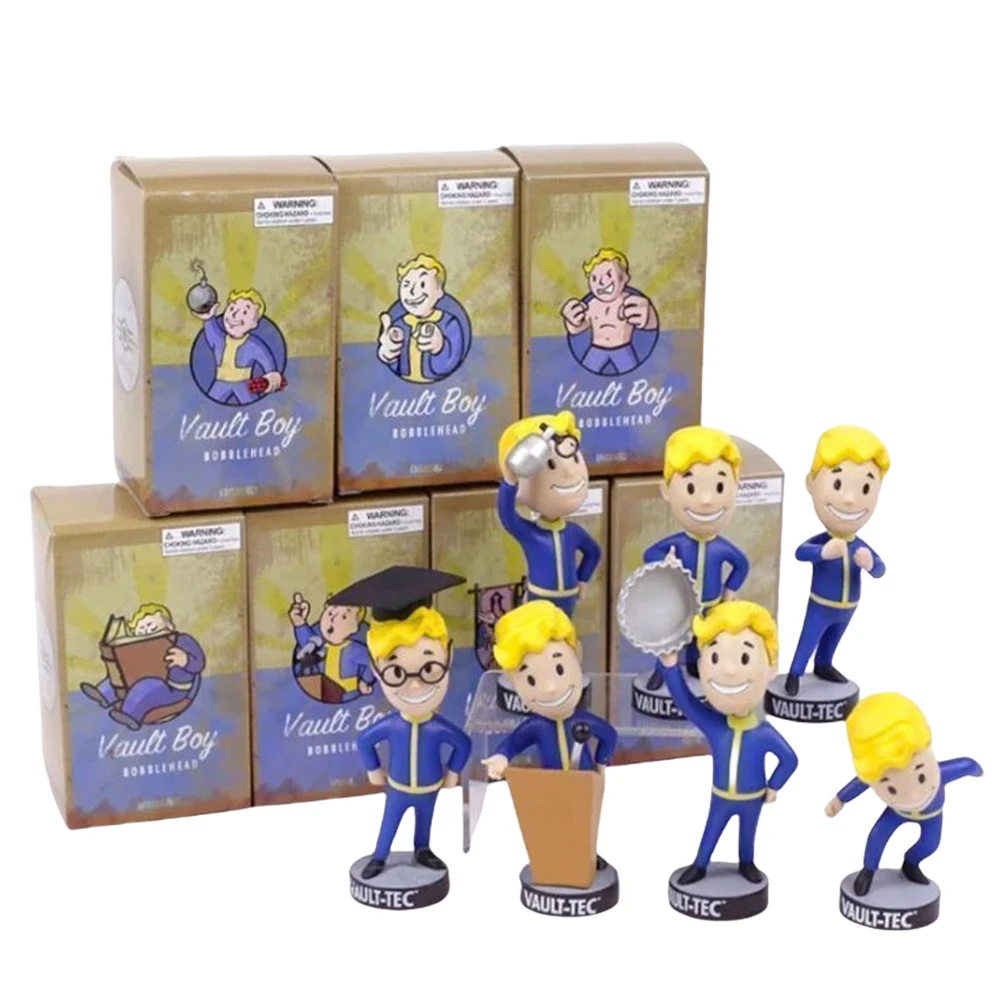 For Fallout 4 Bobblehead Cute Vault Boy Full Set Figure Toys Anime Figurine Action Figure Collectible Model Statue Doll Toys