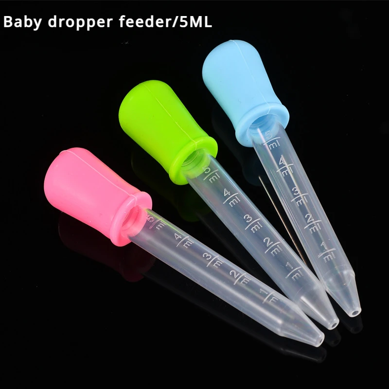 5ml Baby Medicine Feeder Newborn Soft Silicone Liquid Food Dropper Baby Feeding Dropper Spoon Burette Infant Utensils