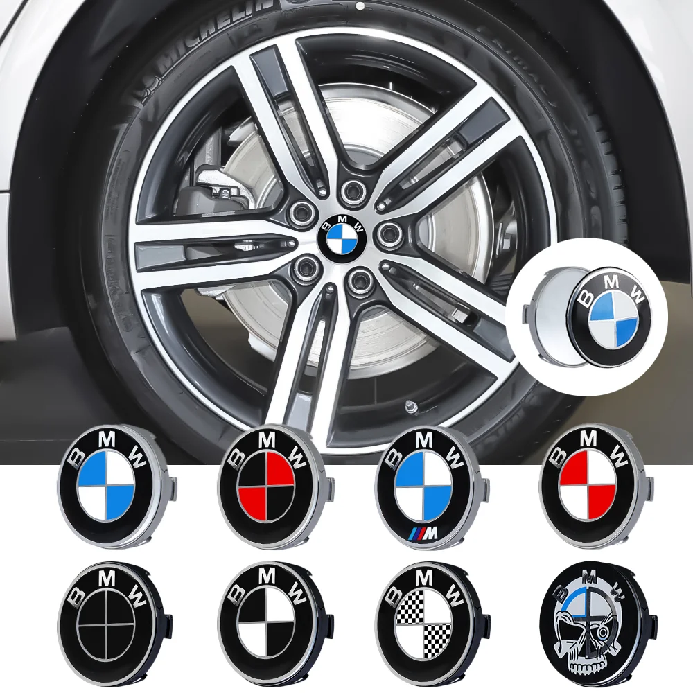 56/60/63/65/68mm 4PCS Car Wheel Hub Caps Emblem Badge Stickers Decoration For BMW M M3 M5 F07 F10 F30 F20 E28 E36 Performance