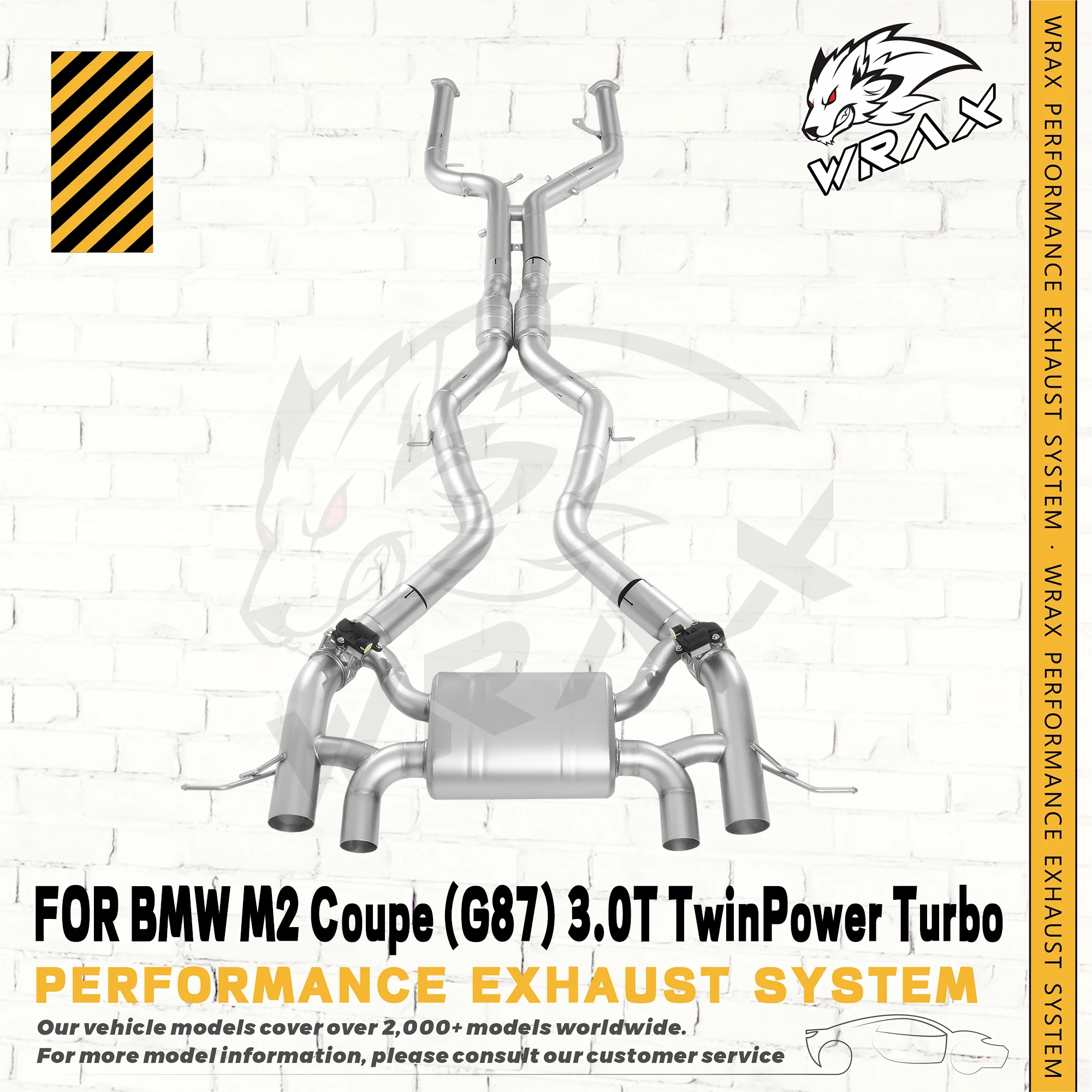 

WRAX SS304 Catback Exhaust System for BMW M2 G87 3.0T Valve Control Sport Roar Direct Fit OE Replacement