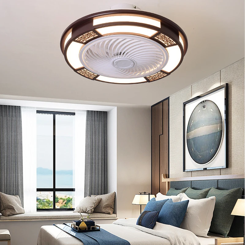 

New Chinese ceiling fan lamp Bedroom dining room Household electric fan pendant lamp 2021 New retro ceiling fan lamp