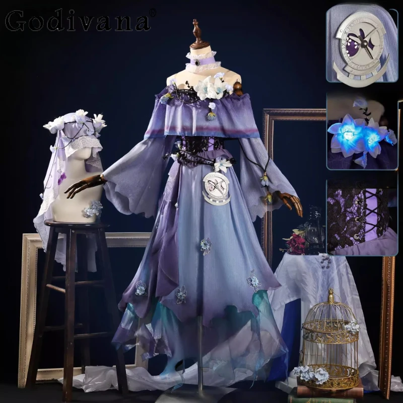 

Two Dimensional Game Anime Dress Female Summer Flower Part Carnival Dress Set Women's Play Role Cos Clothing Full Suits