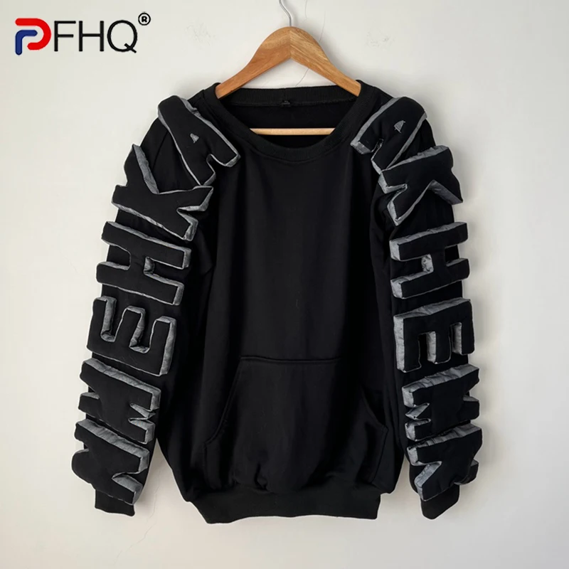 PFHQ Autumn Men\'s Exaggerated Three-dimensional Letter Pullovers Fashion Sports Streetwear Loose Handsome Sweartshirt 21Z1604