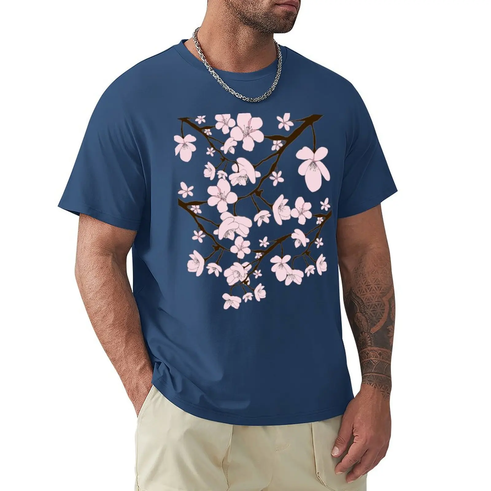 

Sakura Blossoms T-shirt customizeds blanks Blouse mens white t shirts