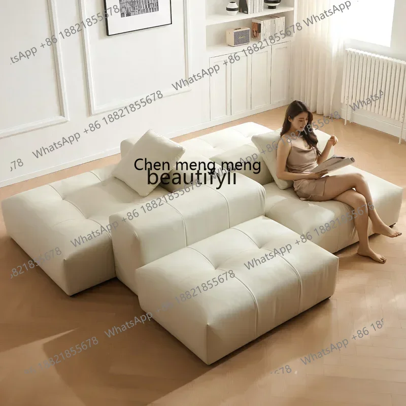 

D178 H Sofa silicone leather double-sided seated sofa module combination Italian minimalist sofa
