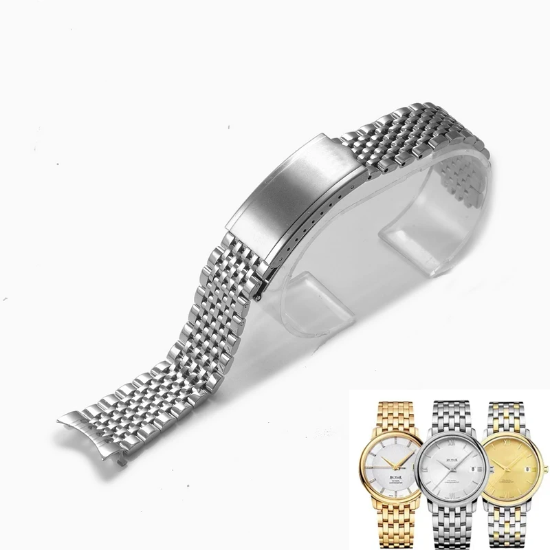 

stainless steel Watch Strap For Omega Seamaster watchband Curved End Stainless Steel Bracelet 18mm 19mm 20mmWith tools