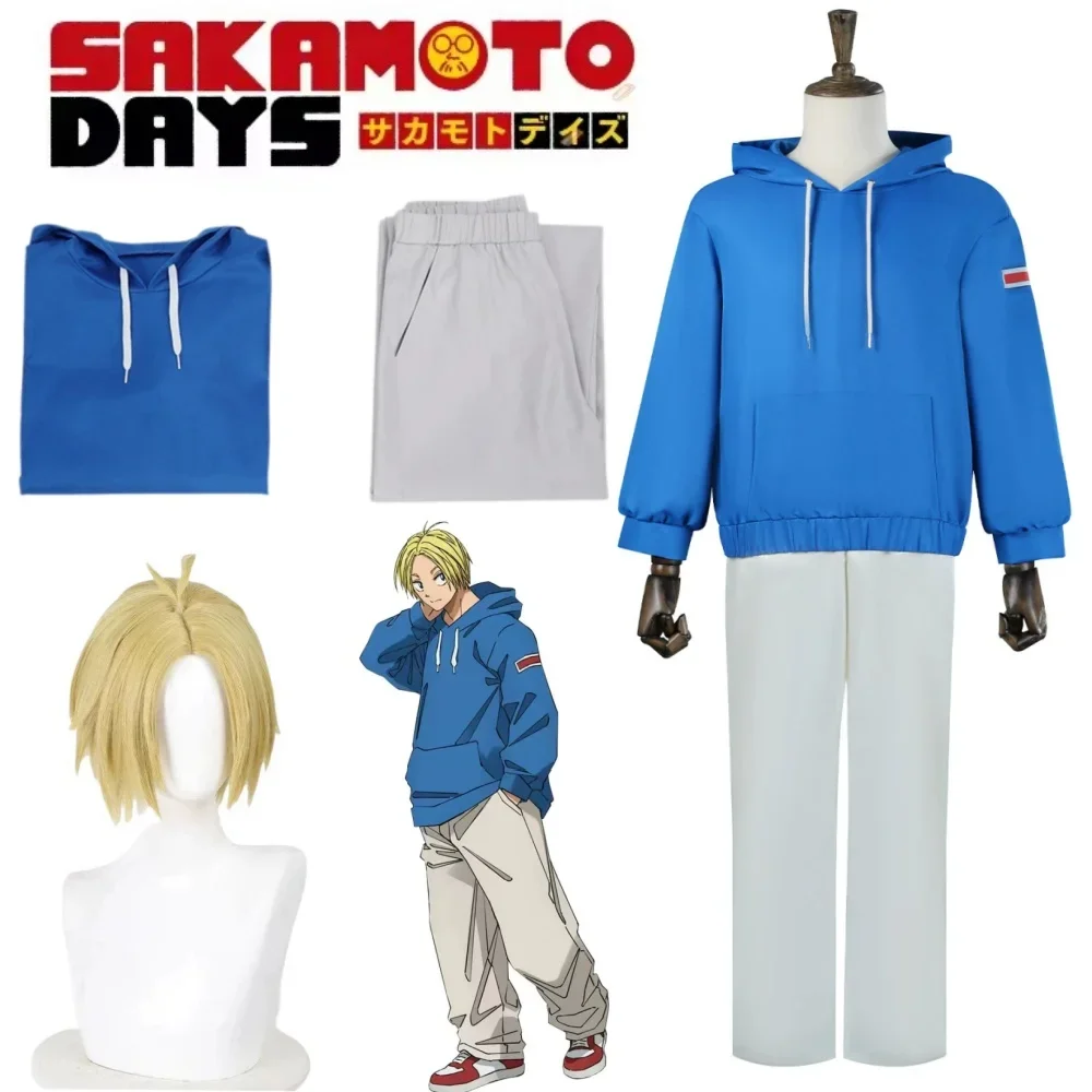 

Shin Asakura Cosplay Anime Sakamoto Days Hooded Hoodies Top Coat Pants Outfits Men Women Adult Halloween Carnival Party Suit