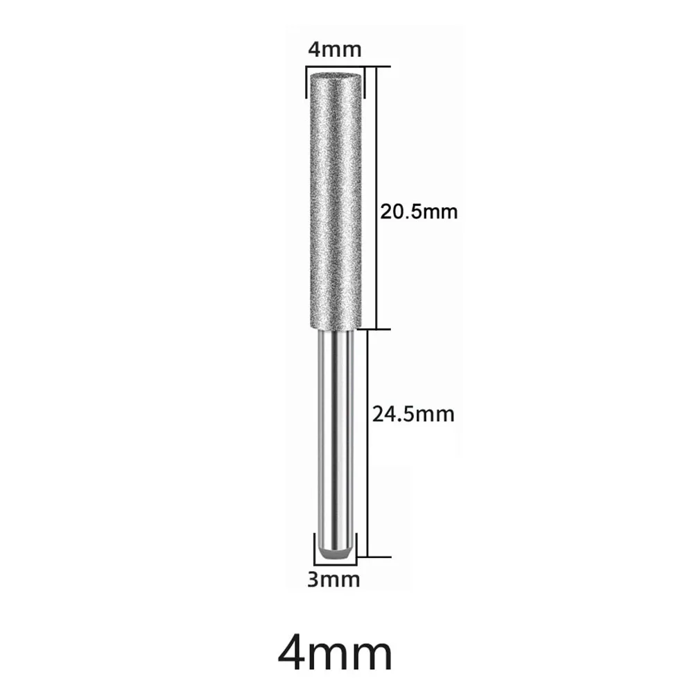 Imagem -06 - Diamond Coated Cylindrical Burr Chainsaw Sharpener Stone File Chain Sharpening Carving Grinding Tool mm 4.5 mm mm 4.5 mm 5.5 mm Pcs