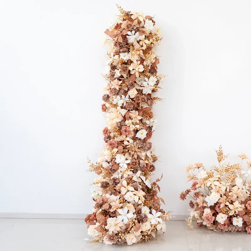 Champagne simulated flower wall hanging trailing style flower shop wall wedding background arrangement finished fake flower