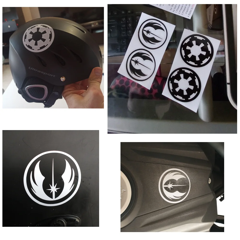 2Pcs/Set Variety of Sci-Fi Characters Vinyl Wall Stickers Imperial Rebel Alliance Logo Decal For Laptop/Phone/Car Decoration