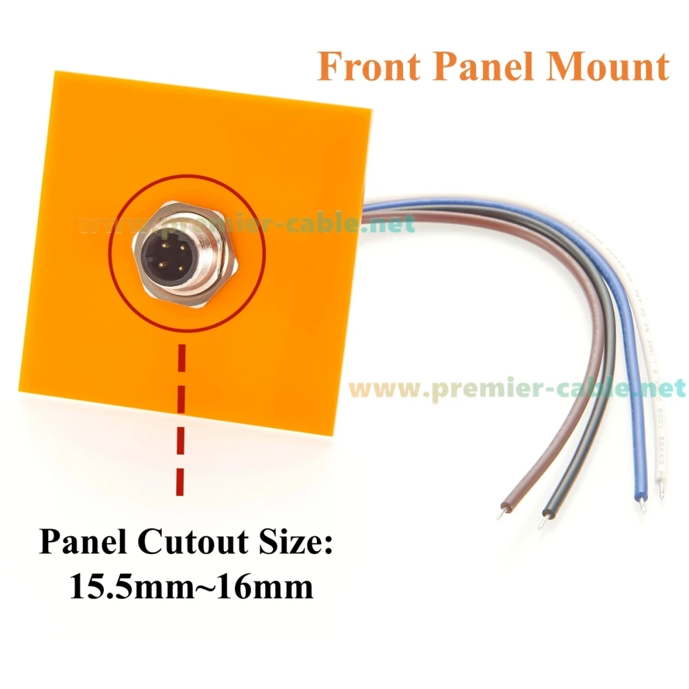 IP67 Profinet M12 D Code 4Pin Connector Receptacle Cable Front Panel Mount Straight Bulkhead Socket With Pre-Assembled Pigtail