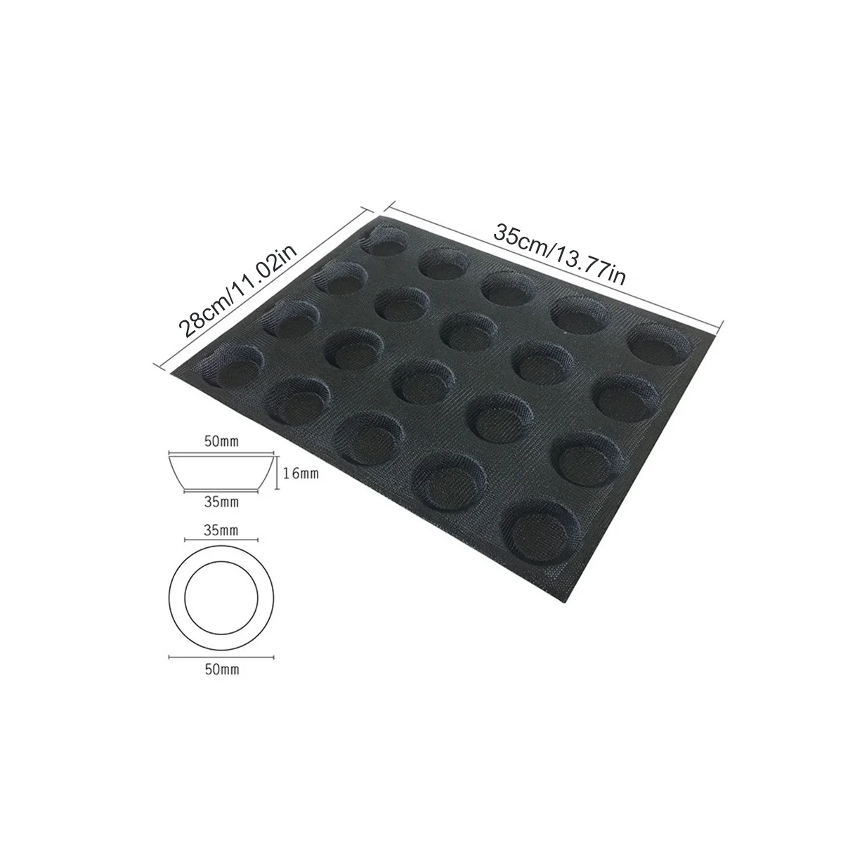 20-Holes Siliconen Mal Cake T Mini Pizza Model Rond Brood Hamburger Mal Anti-Aanbakvorm Bakplaat Tool