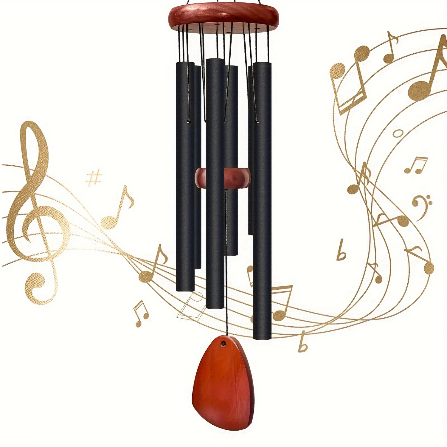 Chime, Wooden And Aluminum Memorial Chimes, Sympathy Gift For Loss Of Loved One With Soothing Melodic Tones, Ideal For Garden, P