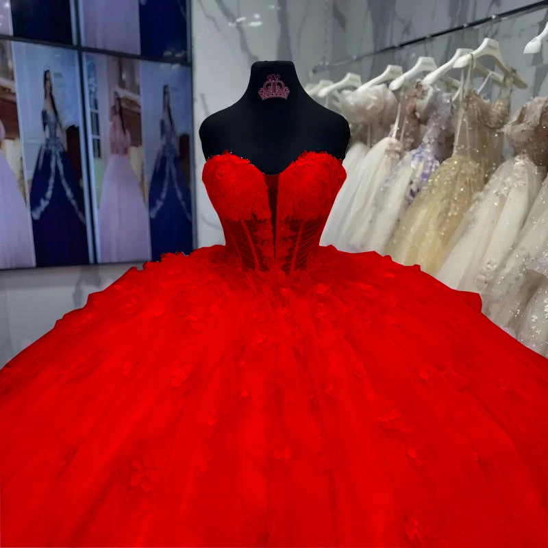 Robe de soirée rose sans bretelles, 15 robes de Quinceanera, robe de bal formelle d'anniversaire de 15 ans, personnalisée