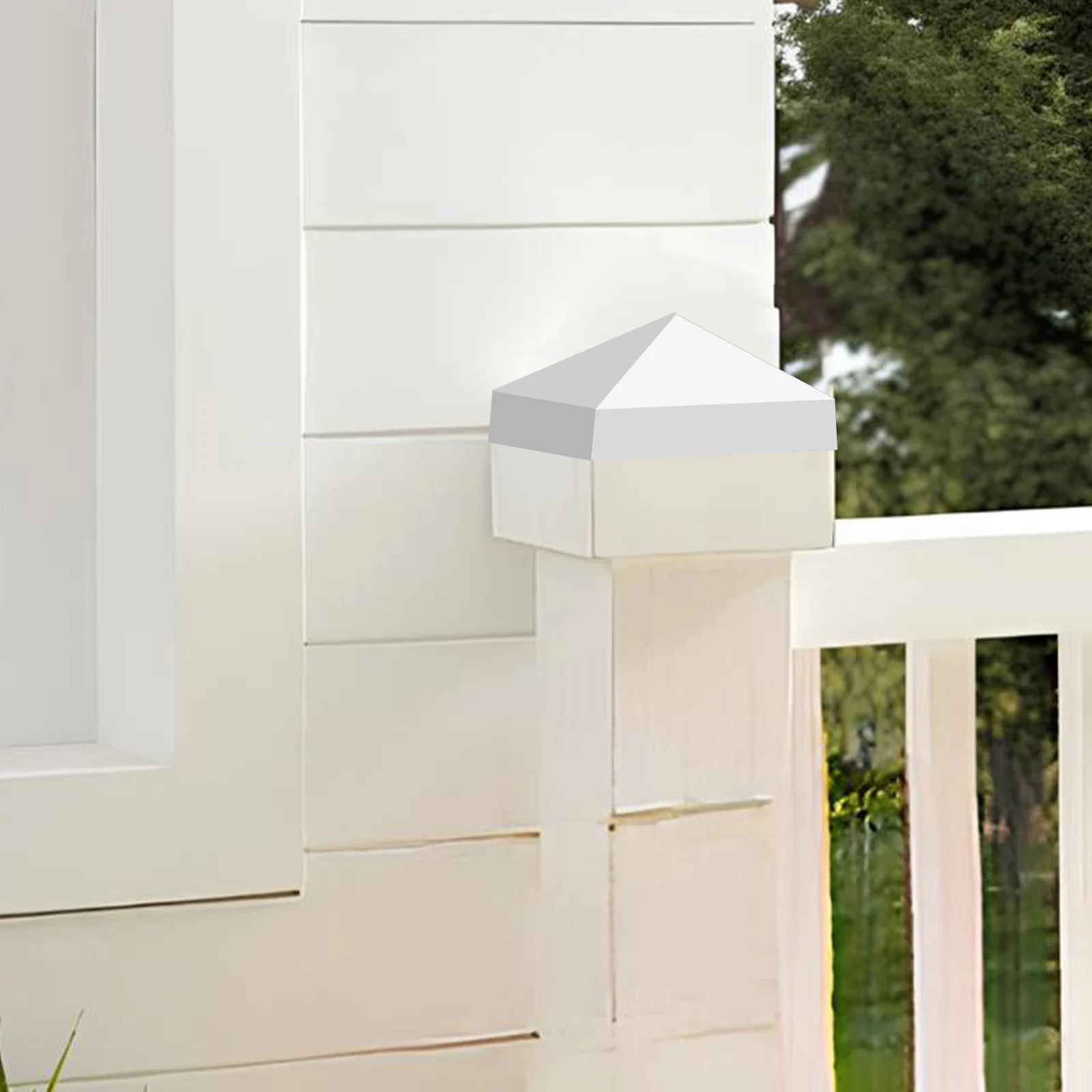 

2 Pcs Water Proof Fence Post Cap Mailbox Outdoor Abs Chain Link Caps Deck Cover