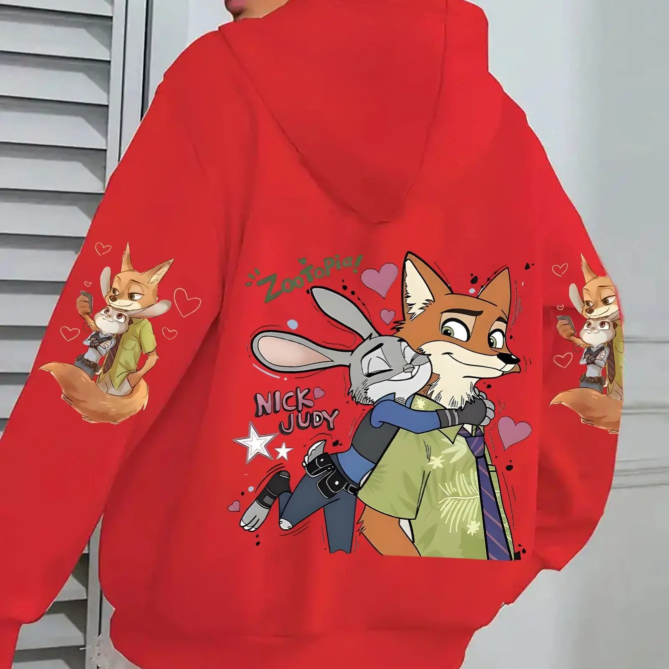 بلوفر ديزني زوتوبيا نيك وجودي كيس بلوفر نسائي، بلوفر شتوي مريح بتصميم شخصية ملابس نسائية