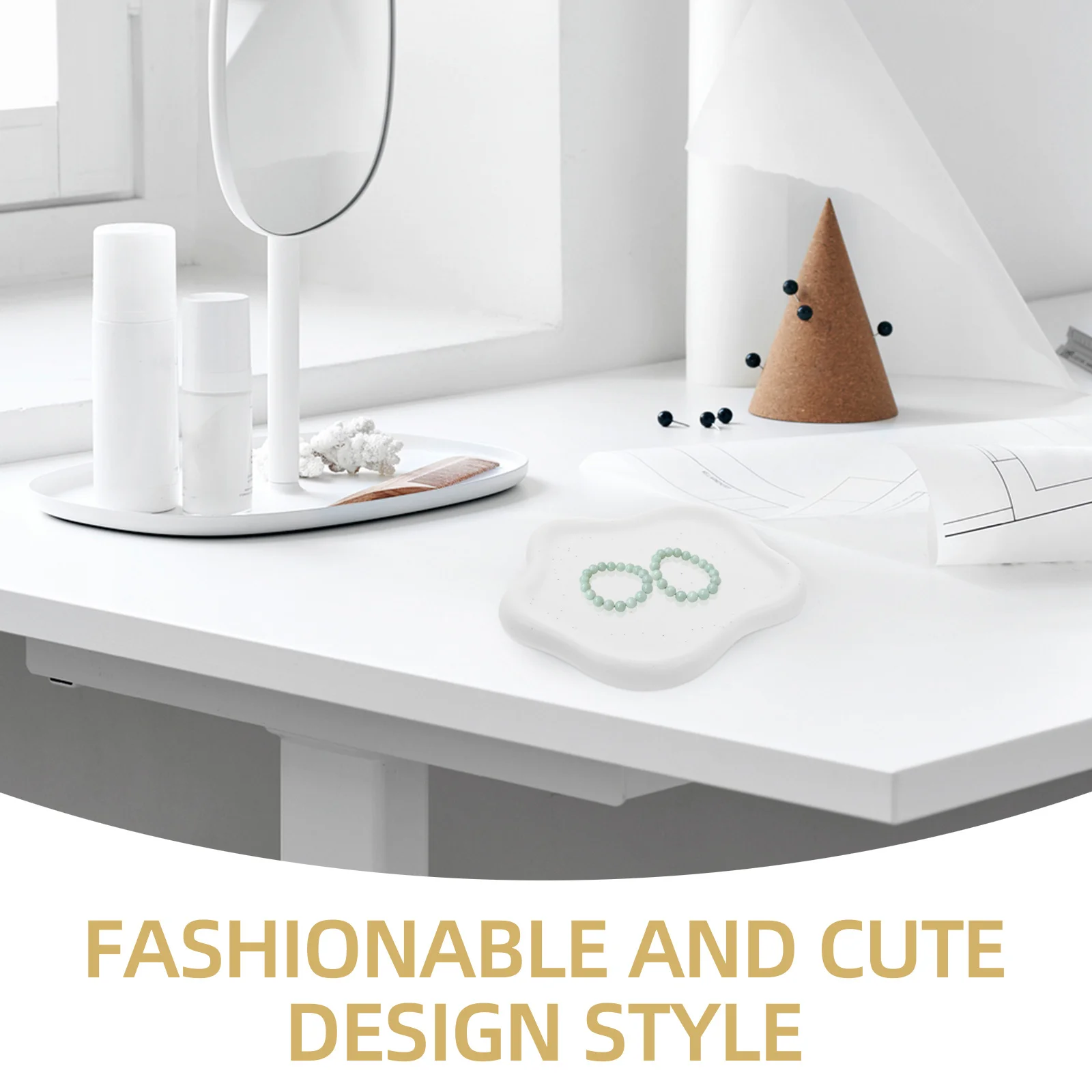 

Ceramic Ring Dish Elegant Jewelry Tray Decorative Jewelry Plate Storage Organizer for Home Office Ring Dish Ceramic Trinket Tray