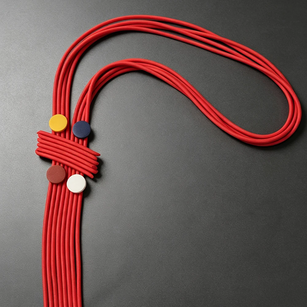 UKEBAY Neue Lange Quasten-Halsketten für Damen, Designer Handgefertigte Luxus-Anhänger-Halskette, Gummi-Schmuck, Holz-Accessoires Halsketten – Detail 3