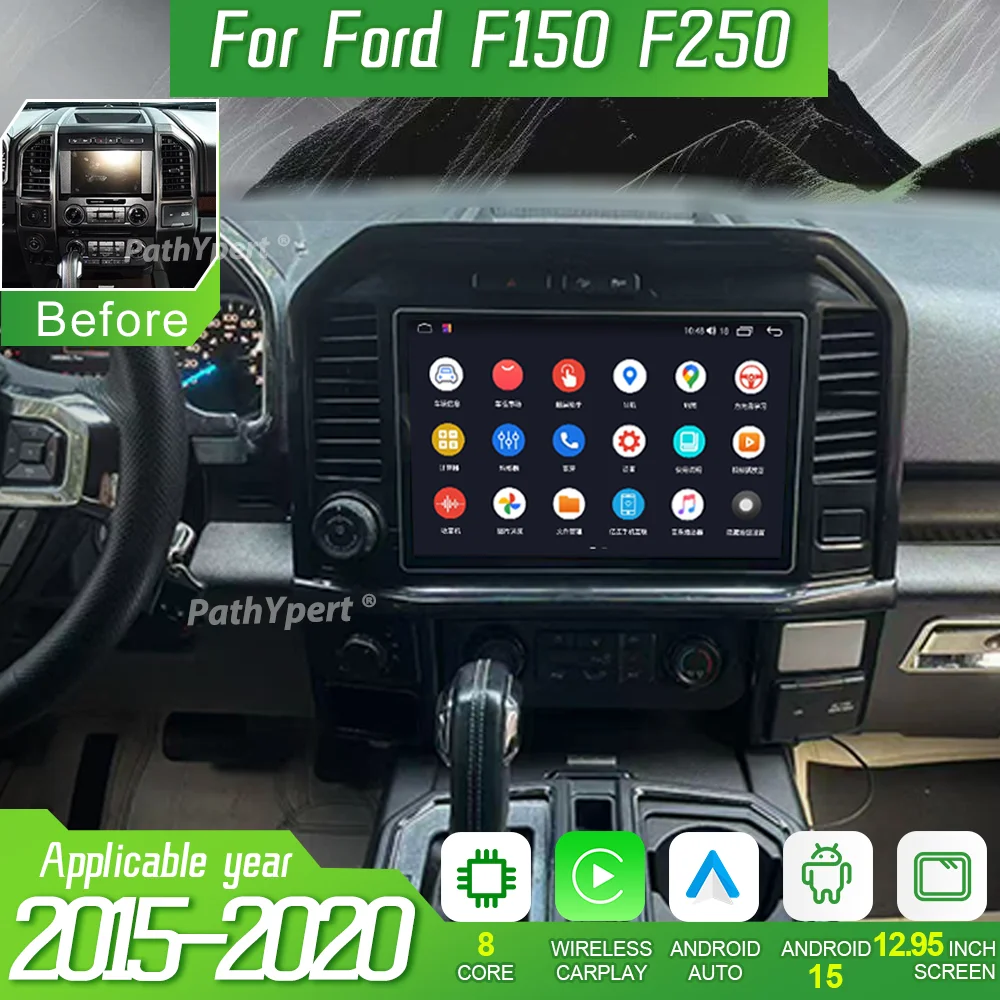

12.95"Wireless Carplay Car Radio For Ford F150 F250 2015-2020 Android15 Multimedia Player GPS Navi BT IPS Touchscreen 7862S Chip
