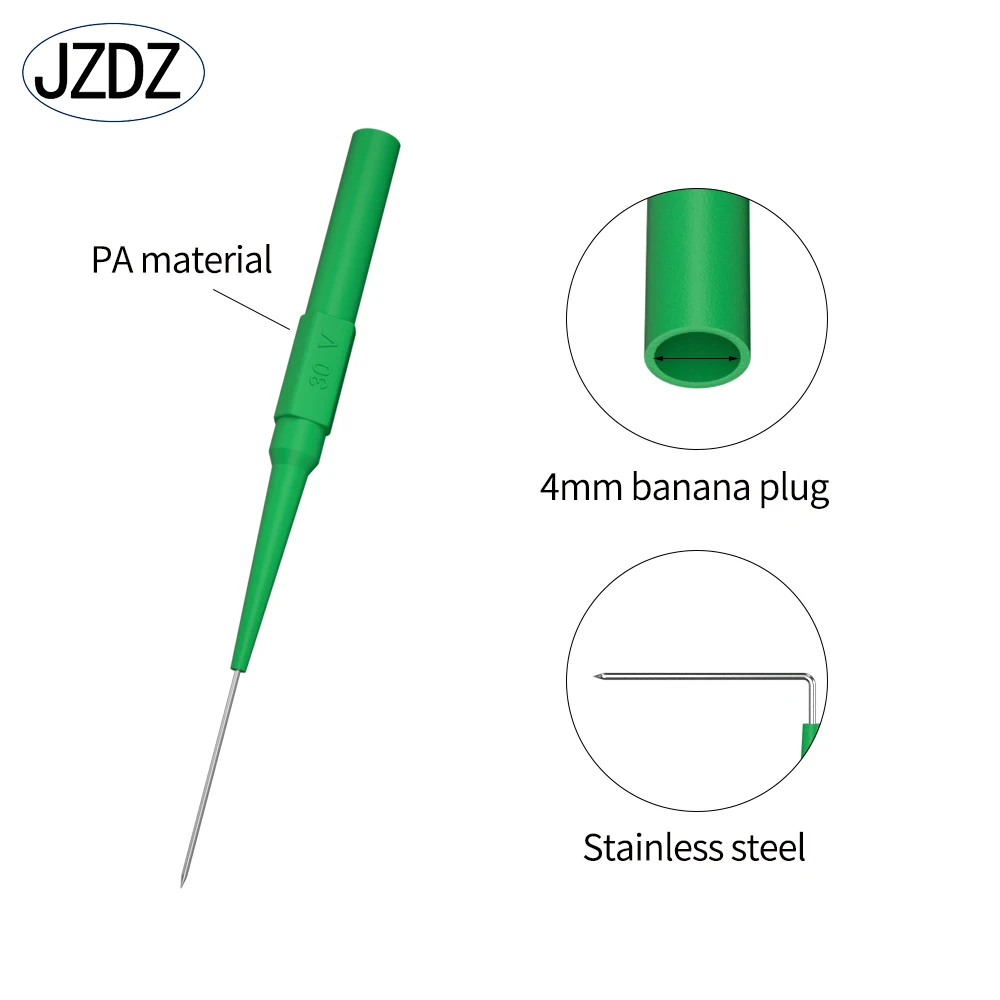 JZDZ 15pcs Insulation Non-destructive Piercing Test Probe Multimeter Stainless Puncture Back Probe 3 Angles J.30009