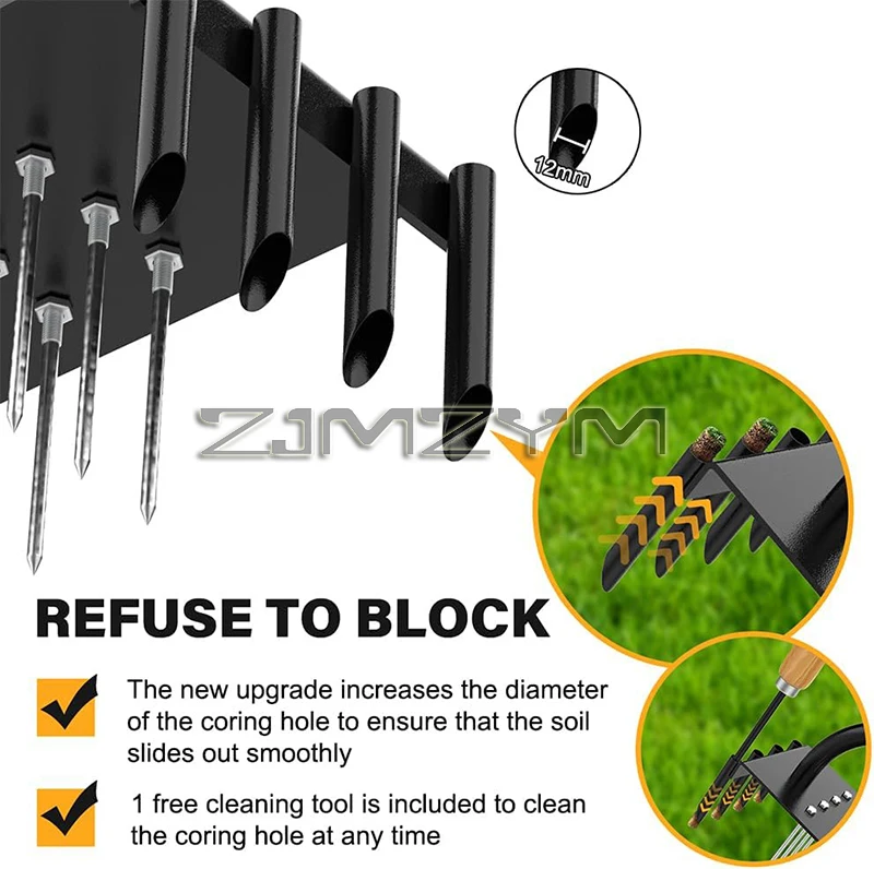 2-in-1 Gardening Soil Loosening and Turning Machine, Outdoor Portable Lawn Nail Manual Tool 잔디 에어레이션