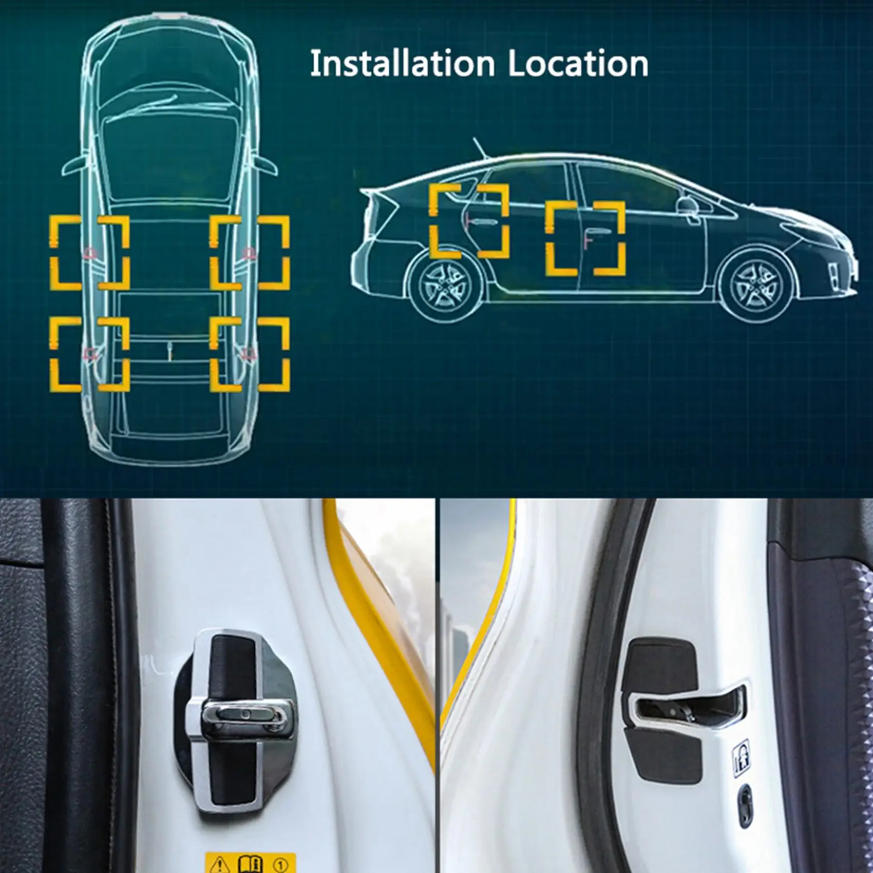 AB56-12 Sets TRD Door Stabilizer Door Lock Protector Latches Stopper Covers For Honda Accord Civic CRV HRV Odyssey