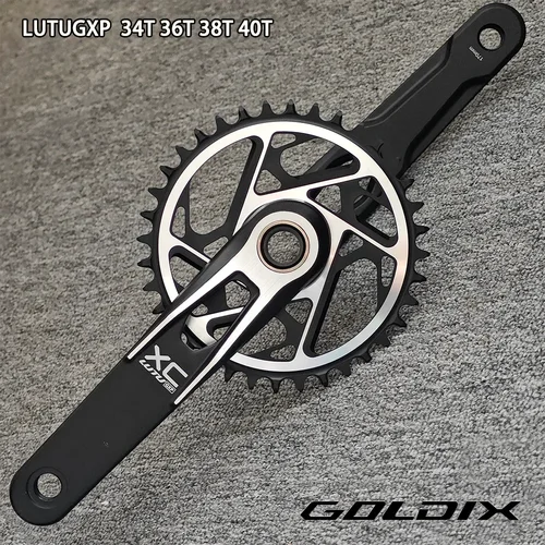 Imagen 2 del producto Juego de ruedas de cadena de manivela de bicicleta de montaña GOLDIX, fijas con 3 tornillos, longitud de la pierna 170 mm/175 mm Offset 3 grados 30T 32T 34T 36T 38T