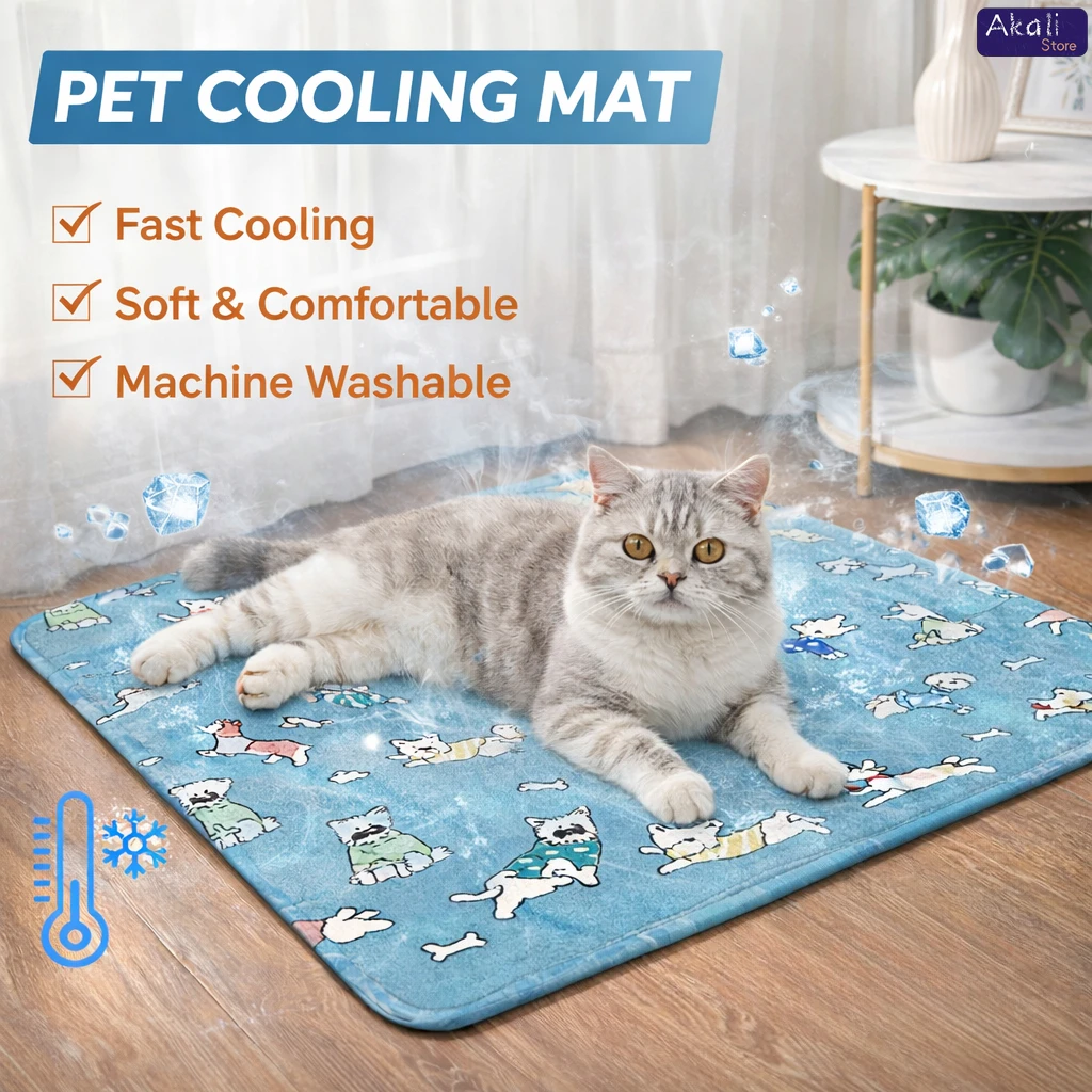 

Cooling Pet Mat for Dogs Cats Self Cooling Ice Pad Washable Non Slip Portable Cooling Bed Quick Dry Summer Pet Mattress