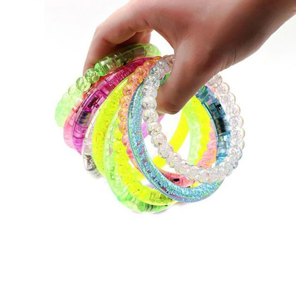 

12 Pcs Luminous Bracelet Glow Bracelets Party Flashing Acrylic LED Shine Wristbands