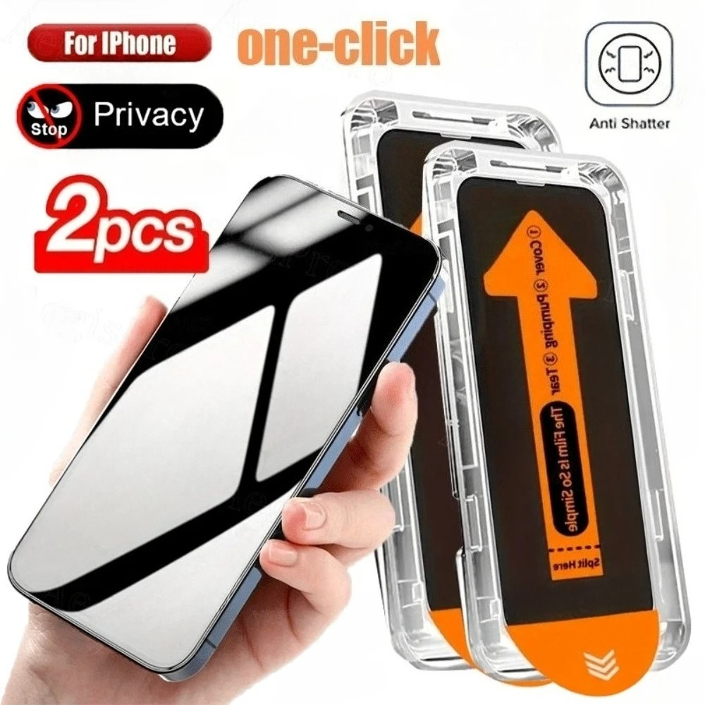 2er-Pack Anti-Spionage-Displayschutzfolie für iPhone 17 16 15 14 Pro Max 16 15 Plus Air 13 12 11 Pro Mini XR XS Max – Einfache Installation, Glas