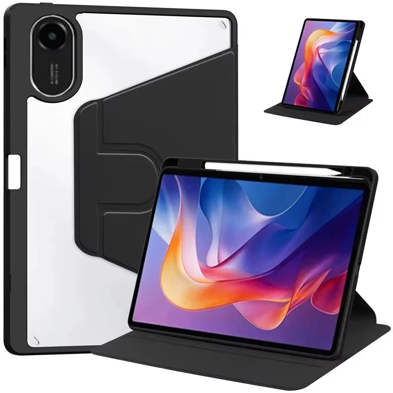 

Вращающийся на 360° смарт-чехол для Redmi Pad SE 11 2 11, чехол из акриловой искусственной кожи Xiaomi Mipad 6 5 11 7 PRO 11,2 12,5 6s 12,4 Max 12,1